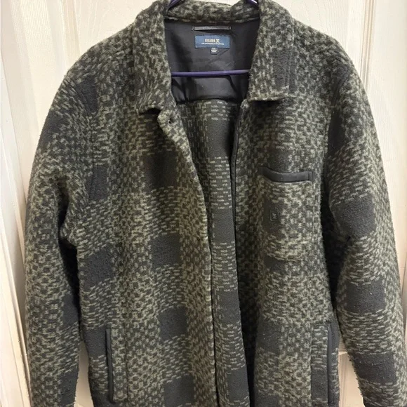 Roark Olive and Black Patterned Fleece Jacket - Picture 3 of 8